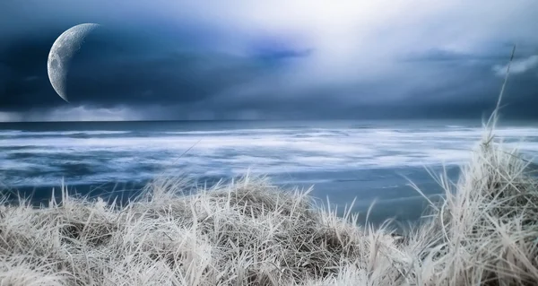 Uma Fotografia Sonho Uma Costa Azul Oceano — Fotografia de Stock