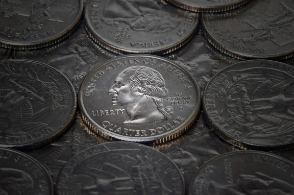 Glowing Silver Quarter Batch Others — Stock Photo, Image