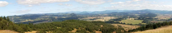 Panorama Landscape Oregon Taken Top Mount Pisgah Mostly Random Fields — Stock Photo, Image