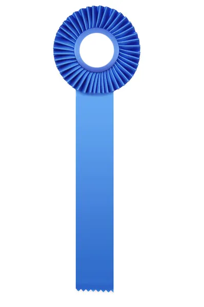 stock image A plain and empty long blue ribbon on white