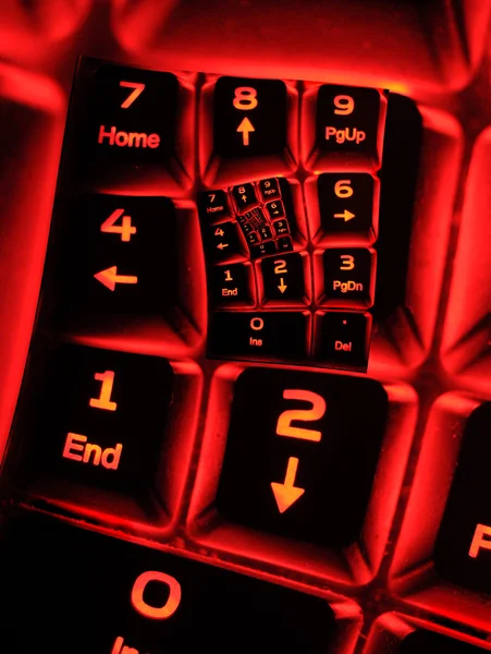 Numpad um teclado iluminado — Fotografia de Stock