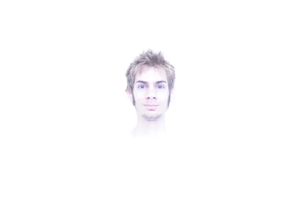 Generic Young Adult White Caucasian Man Heaven Space Minimalistic Composition — Stock Photo, Image