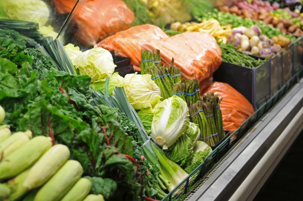 Tienda Comestibles Verduras Sección Productos — Foto de Stock