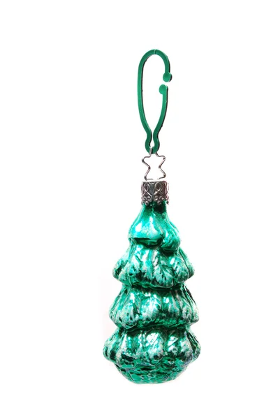 Zelený Vánoční Strom Ornament Izolovaných Bílém Pozadí — Stock fotografie