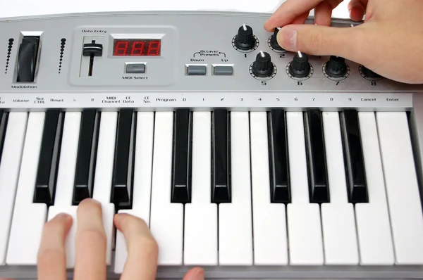 Mini MIDI-keyboard controller — Stockfoto