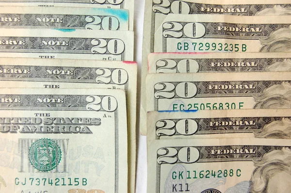 Twenty dollar bills — Stock Photo, Image