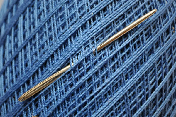 Blue Yarn spool — Stock Photo, Image