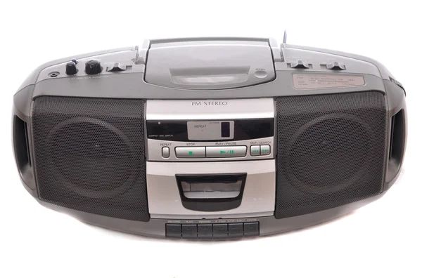 Stereo Radio Boom Box Isoliert Auf Weiß — Stockfoto