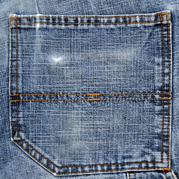 Nahaufnahme Einer Gesäßtasche Aus Blauen Jeans — Stockfoto