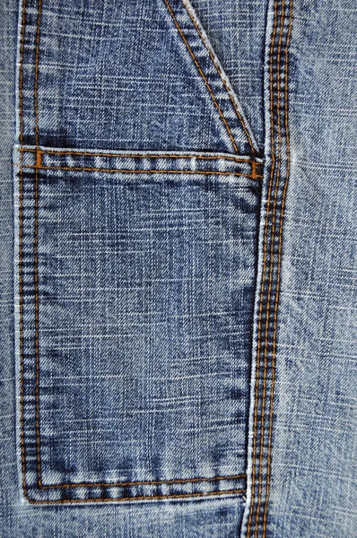 Close Abstract Blue Jeans Stitching — Stock Photo, Image