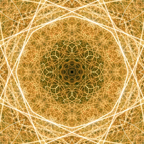 シームレスな対称ゴールデン線背景テクスチャの複雑なパターン — ストック写真
