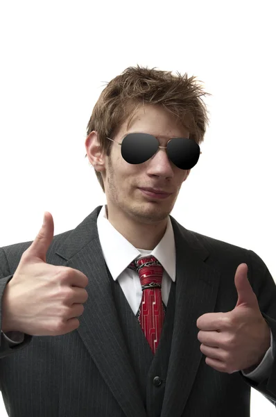 Businessman with thumbs up — Stock Photo, Image
