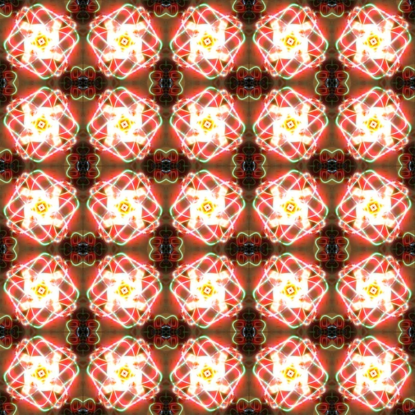 Abstract glowing flower seamless pattern background — Stock Photo, Image
