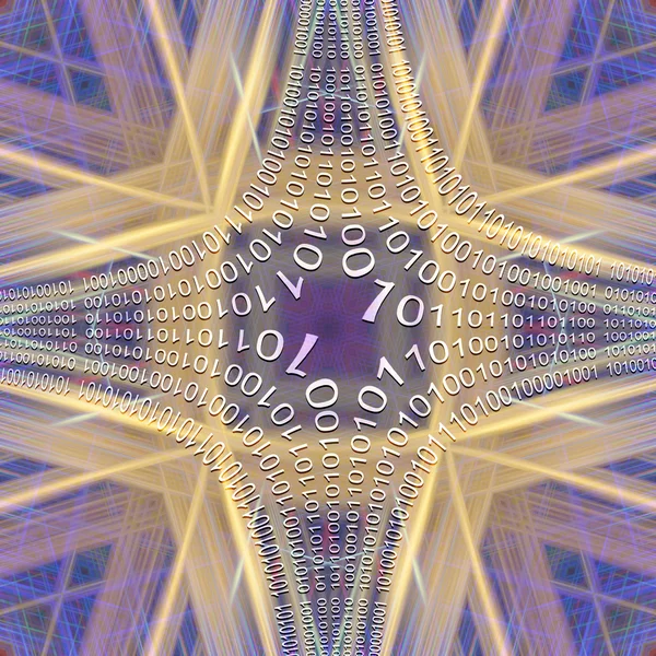 Цифрове з'єднання. Чотиригострий абстрактний фон зірки — стокове фото