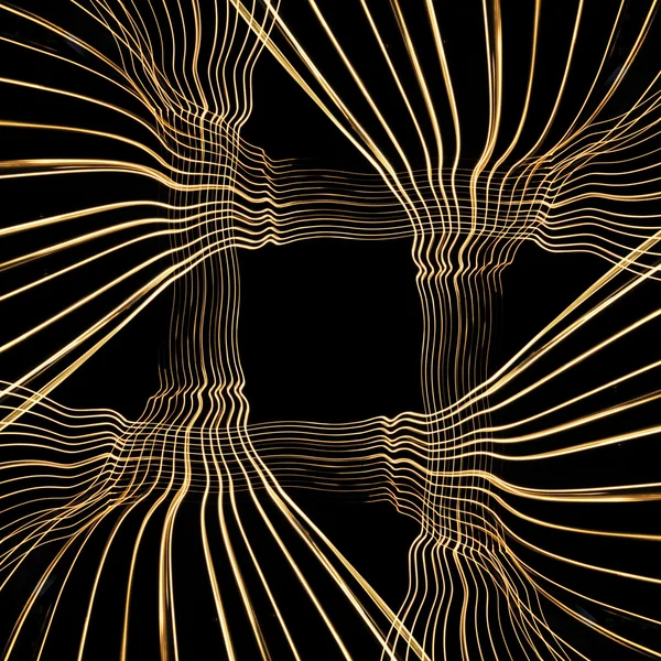 Abstract Woven Glowing Lines Center Background Black Background — Stock Photo, Image