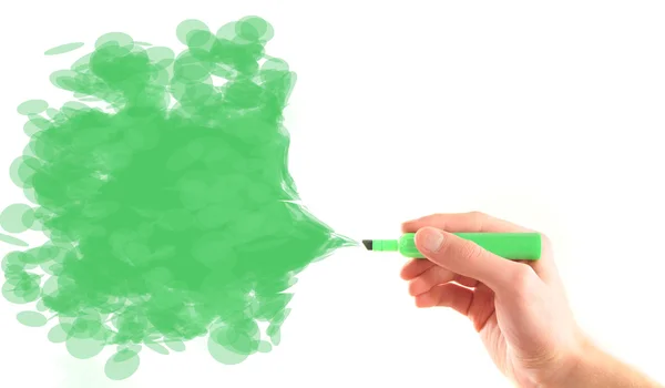 Zelená Značka Vystřikující Zelené Barvy Izolovaných Bílém Pozadí Vypadá Jako — Stock fotografie