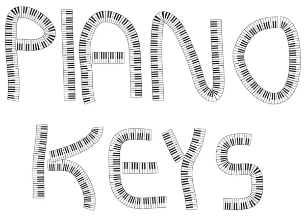 Word Zongora Billentyűk Írt Zongora Billentyűk Csokrok — Stock Fotó