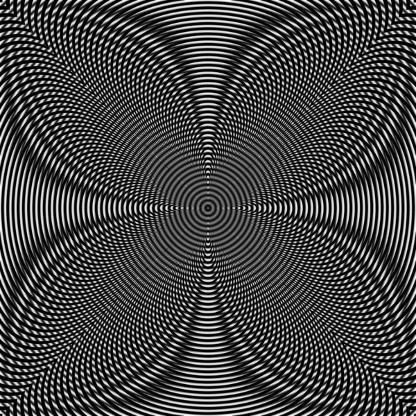 Quadratische Darstellung Eines Schwarz Weißen Moirs — Stockfoto