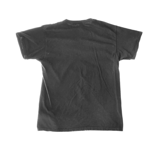 Siyah t-shirt üzerinde beyaz izole — Stok fotoğraf