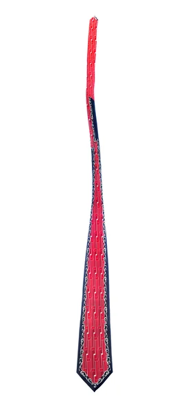 Una Corbata Roja Con Patrones Geométricos Ella Aislada Sobre Fondo — Foto de Stock