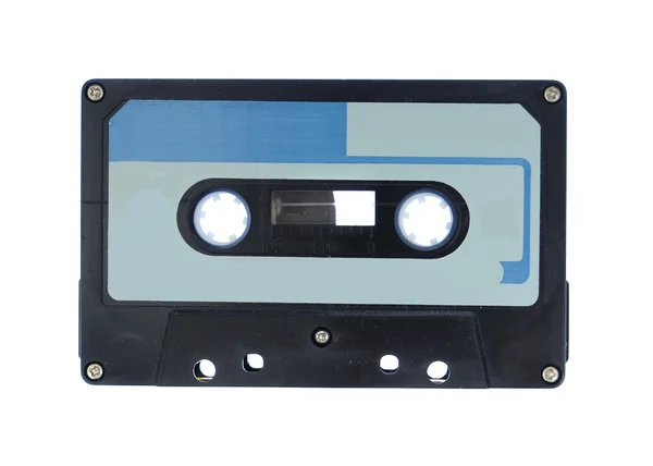 Cinta de audio de cassette azul y negro — Foto de Stock