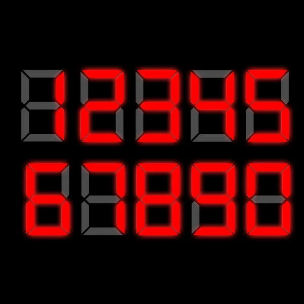 Αυτό Είναι Γραμματοσειρά Που Χρησιμοποιείται Ψηφιακά Ρολόγια Κόκκινο Στο Χρώμα — Φωτογραφία Αρχείου