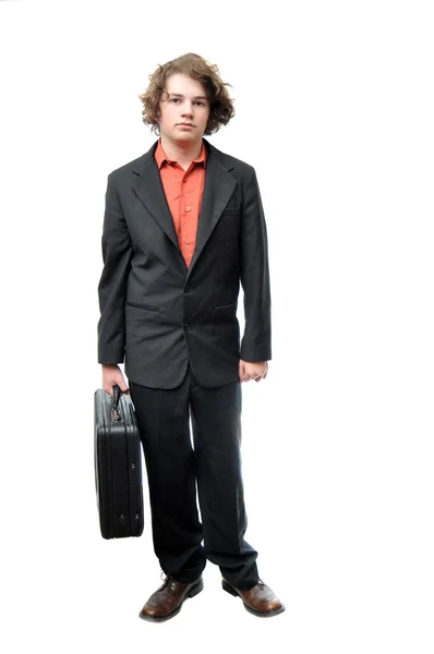 Young adult holding briefcase — Stock Photo, Image