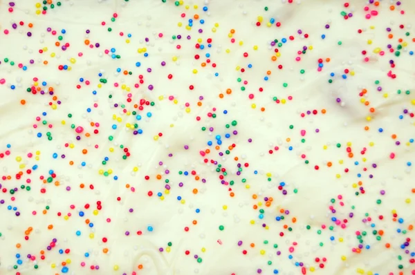 White Cake Pastry Sprinkles Texture Background — Stock Photo, Image