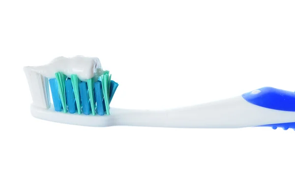 Escova de dentes isolada com pasta — Fotografia de Stock