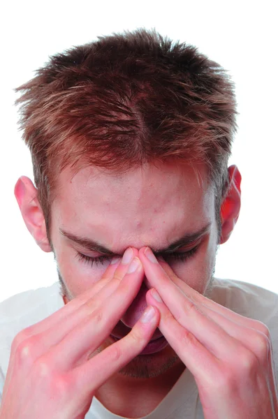 Jonge man benadrukt — Stockfoto