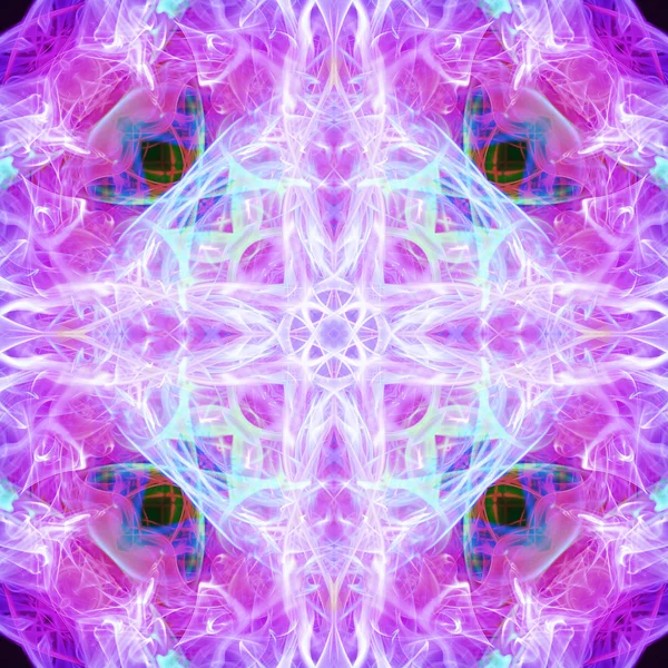 抽象煙または染料に輝く紫の複雑なパターンを分離 — ストック写真