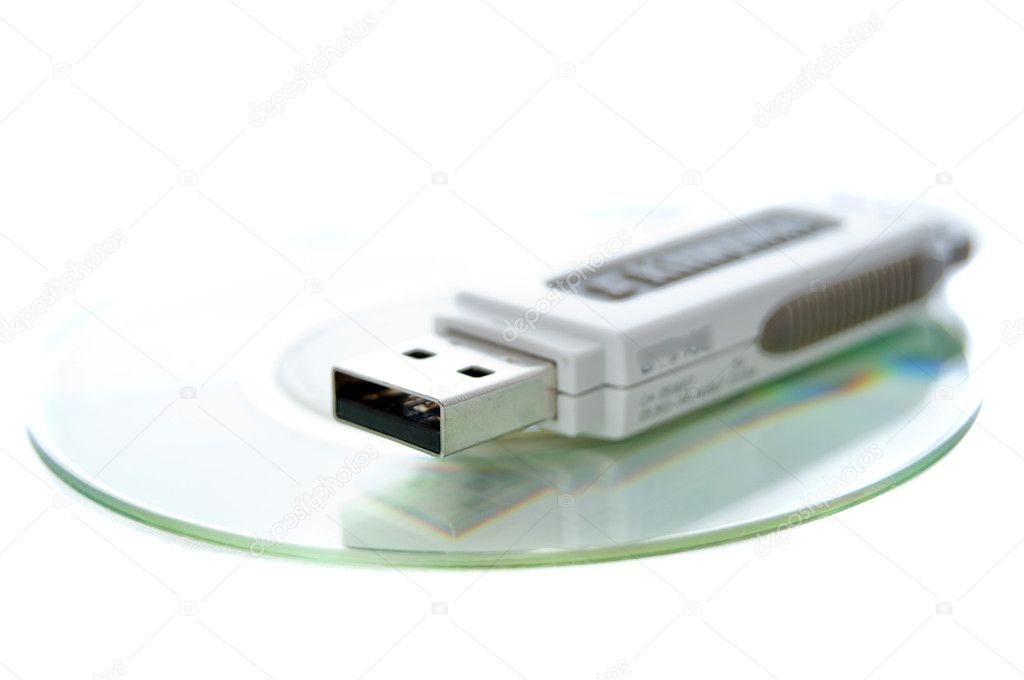 Miniature 3 inch CDR and thumbdrive. Small technology.
