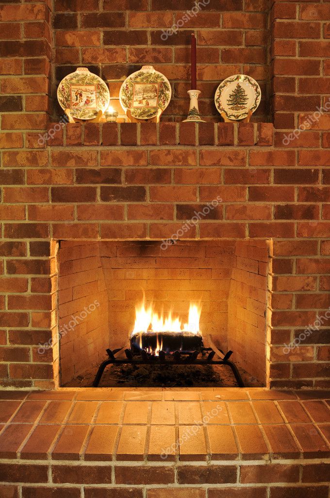 Brick Fireplace — Stock Photo © vlue #4627572