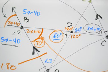 Complex math on whiteboard clipart