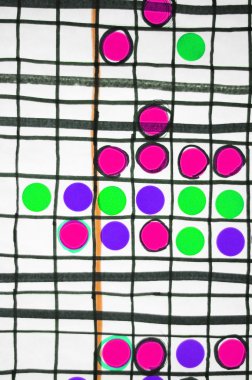 soyut grafik grafik ile renkli çıkartmalar kutuları bazı çizgiler ile doldurma