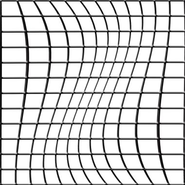3D bükülmüş çit ızgara beyaz bir arka plan üzerinde bozuk