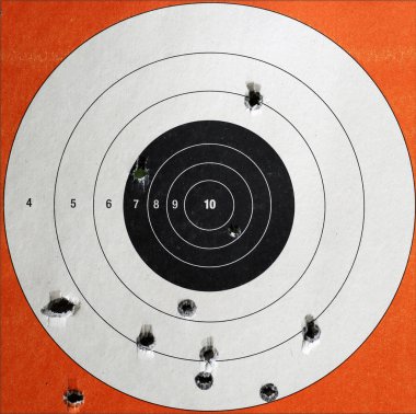 Practice Target with Bullet Holes clipart