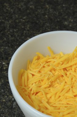 Yellow Cheddar Cheese in Bowl clipart