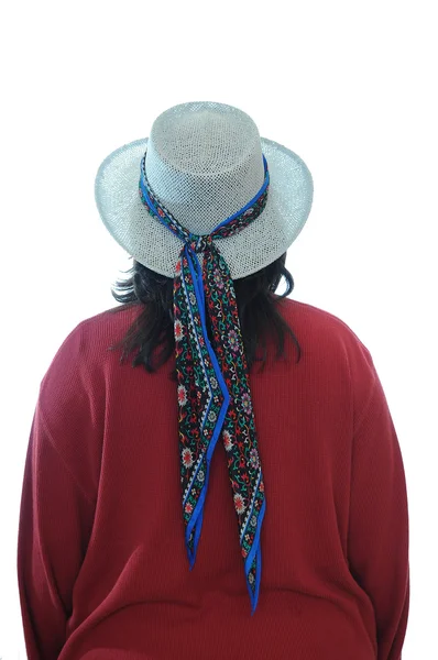 Cappello Con Sciarpa Avvolta Intorno Esso Invio Una Dichiarazione Moda — Foto Stock