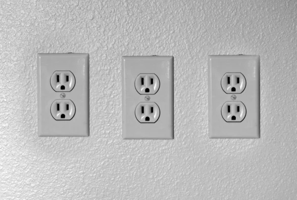 Three Plug outlets — Stock Photo, Image
