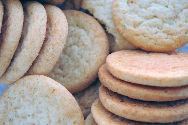 Een Bos Van Snickerdoodle Suiker Cookies Opgestapeld Elkaar Gestapeld Met — Stockfoto