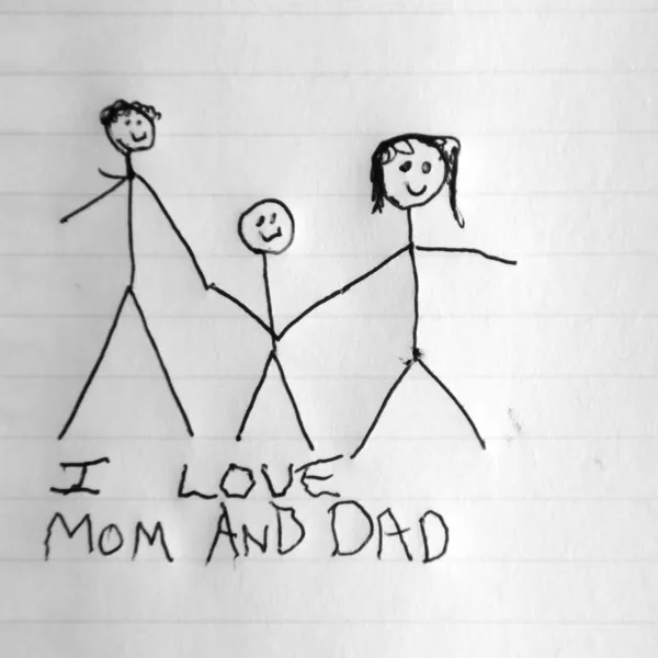 Eu amo mamãe e papai — Fotografia de Stock