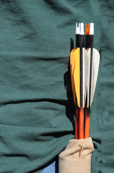 Una Serie Frecce Sacchetto Sulla Cintura Uomo — Foto Stock