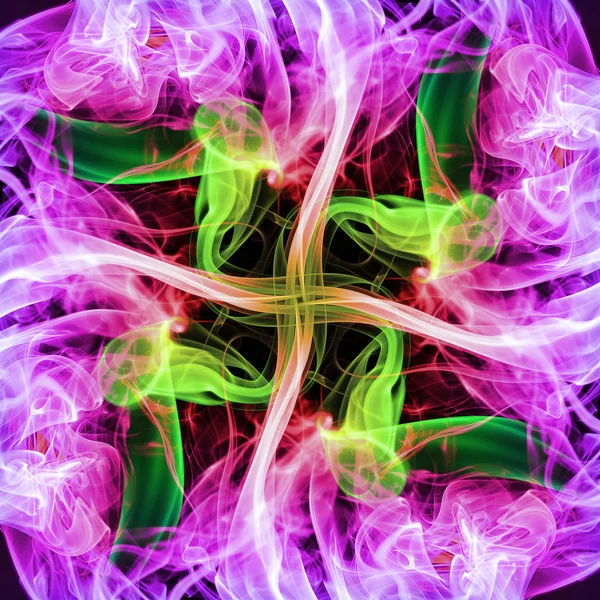 Pembe Soyut Çiçek Tasarım Psychedelic Güçlü Enerji Renkler Ile — Stok fotoğraf