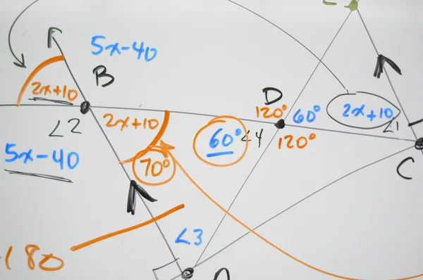 화이트 보드에 복잡 한 수학 — 스톡 사진
