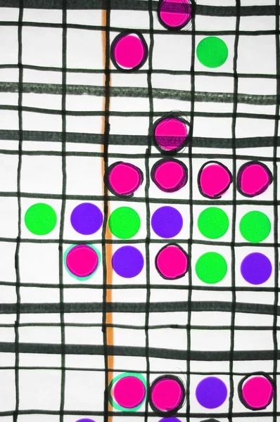 Abstraktes Diagramm Mit Farbigen Aufklebern Die Felder Mit Einigen Linien — Stockfoto