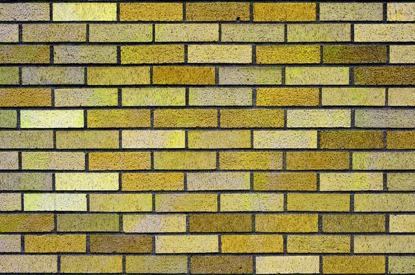 Saubere Gelbe Backsteinwand Hintergrundstruktur Einem Horizontalen Rahmen — Stockfoto