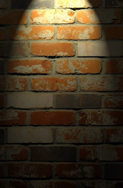 Čisté Červené Tan Cihlové Zdi Textury Pozadí Spotlight — Stock fotografie