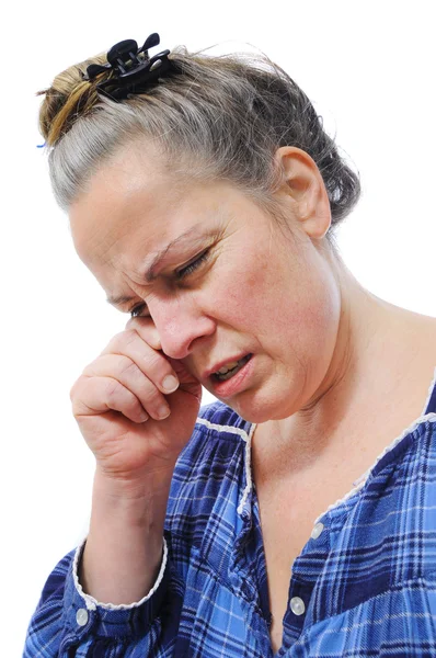 Mujer estresada de mediana edad — Foto de Stock