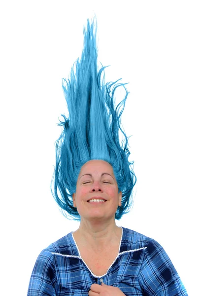 Glückliche Frau mit hochgestecktem Haar — Stockfoto